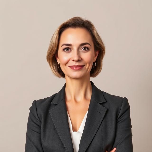 Illustrative computer-generated portrait representing example broker Renée Albright